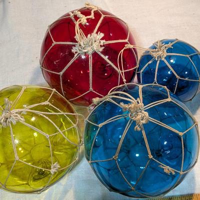 Collection of 4 Glass Blown Balls