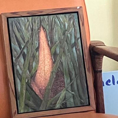 Barbara Wornum original oil painting in walnut frame