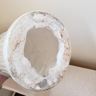 LOT 3M: Decorative Console Table, Pineapple Finial Statue & Framed Art Signed Alexander Ross