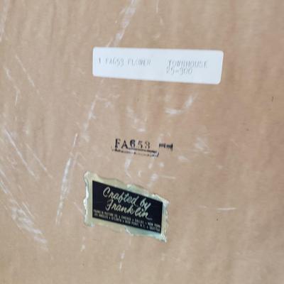 LOT 3M: Decorative Console Table, Pineapple Finial Statue & Framed Art Signed Alexander Ross