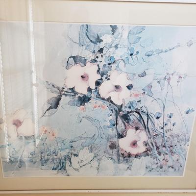 LOT 3M: Decorative Console Table, Pineapple Finial Statue & Framed Art Signed Alexander Ross