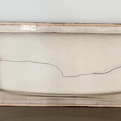 LOT 41F: Large 53x30 inch Acrylic on Silk Painting signed Curtis S & Reed on the back