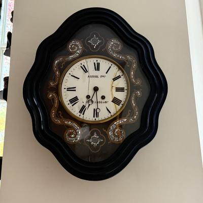 LOT 42K: Antique French Victorian Wall Clock signed Auriol Fres a Carcassonne