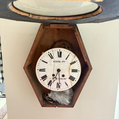 LOT 42K: Antique French Victorian Wall Clock signed Auriol Fres a Carcassonne