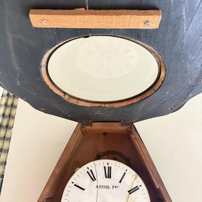 LOT 42K: Antique French Victorian Wall Clock signed Auriol Fres a Carcassonne