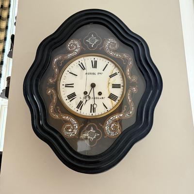 LOT 42K: Antique French Victorian Wall Clock signed Auriol Fres a Carcassonne