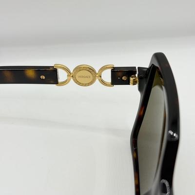 LOT 43F: Versace Dark Brown Havanna Style Sunglasses w/ Box & Case