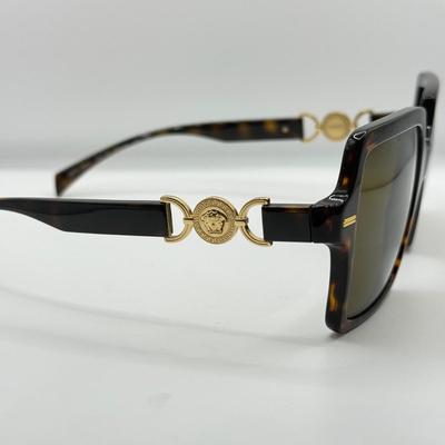 LOT 43F: Versace Dark Brown Havanna Style Sunglasses w/ Box & Case