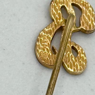 LOT 46J: Vintage 14kt & 10kt Gold Stick Pins (weight of Pins ONLY - 1.9g)