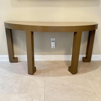 LOT 49K: Tan Half Circle Minimalist Table