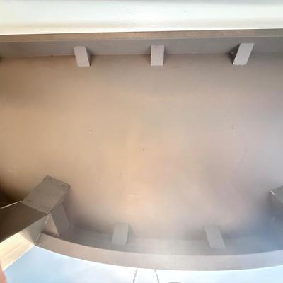 LOT 49K: Tan Half Circle Minimalist Table