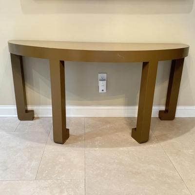LOT 49K: Tan Half Circle Minimalist Table