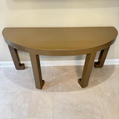 LOT 49K: Tan Half Circle Minimalist Table