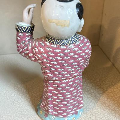 LOT 53F: Pair of Hand Painted Chinese Porcelain Figurines