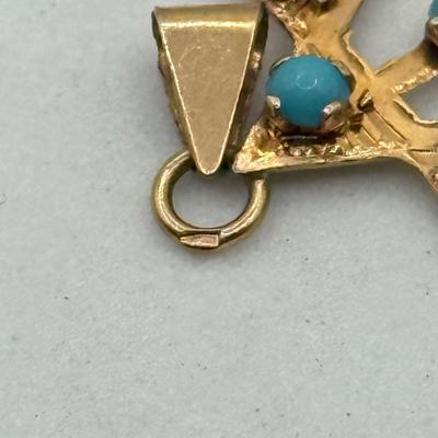 LOT 55J: 14kt Gold Star of David Pendant (1.39g)