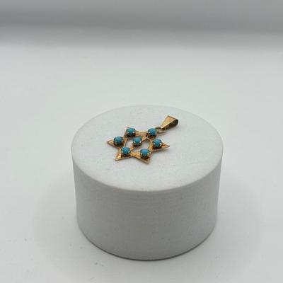 LOT 55J: 14kt Gold Star of David Pendant (1.39g)