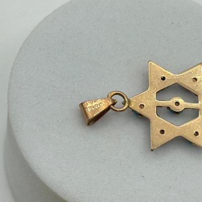 LOT 55J: 14kt Gold Star of David Pendant (1.39g)