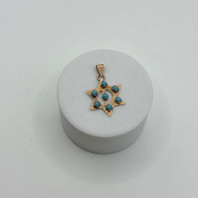 LOT 55J: 14kt Gold Star of David Pendant (1.39g)