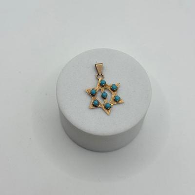 LOT 55J: 14kt Gold Star of David Pendant (1.39g)
