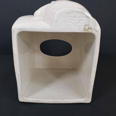 LOT 61MB: Vintage Fitz & Floyd Ceramic Sneezing Man Tissue Box Cover