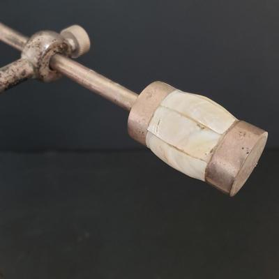 LOT 64: Black Lacquer Box, Large Wooden Gold & Black Box, Mother of Pearl Tabletop & Handheld Magnifying Glass