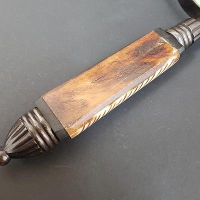 LOT 64: Black Lacquer Box, Large Wooden Gold & Black Box, Mother of Pearl Tabletop & Handheld Magnifying Glass