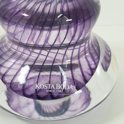 LOT 66MB: Kosta Boda & Lollipop Style Signed Art Glass Vases