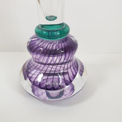 LOT 66MB: Kosta Boda & Lollipop Style Signed Art Glass Vases