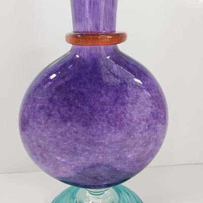 LOT 66MB: Kosta Boda & Lollipop Style Signed Art Glass Vases