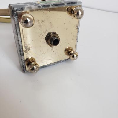 LOT 69MB: Vintage Brass Hummingbird Bud Vase & Marble Base Italian Vanity Mirror