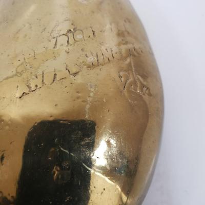 LOT 70MB: Brass Begonia Leaf Trinket Dish & Carved Wooden Hand Display/Decor