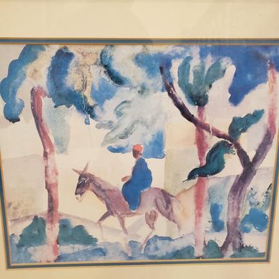 LOT 76M: Framed Art Print Donkey Rider by August Macke