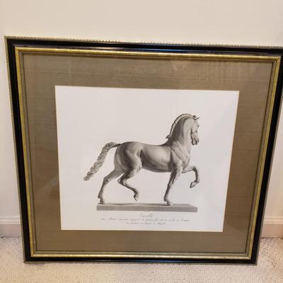 LOT 77M: Pair of Framed Art Prints of Cavallo Statue