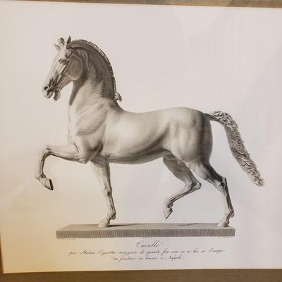 LOT 77M: Pair of Framed Art Prints of Cavallo Statue