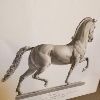 LOT 77M: Pair of Framed Art Prints of Cavallo Statue