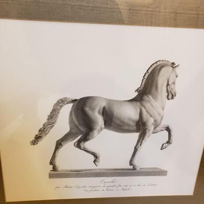 LOT 77M: Pair of Framed Art Prints of Cavallo Statue