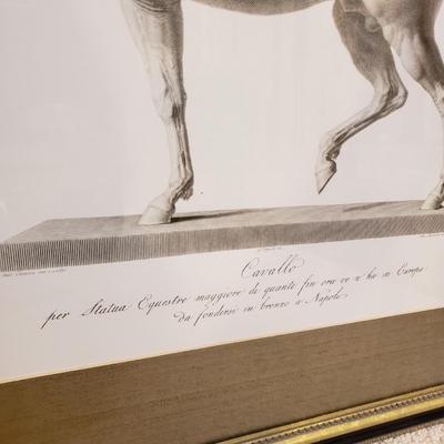 LOT 77M: Pair of Framed Art Prints of Cavallo Statue