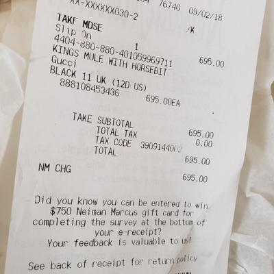 LOT 121M: Gucci Monogram Slides with Dust Bags & Box