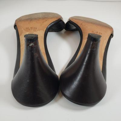 LOT 121M: Gucci Monogram Slides with Dust Bags & Box