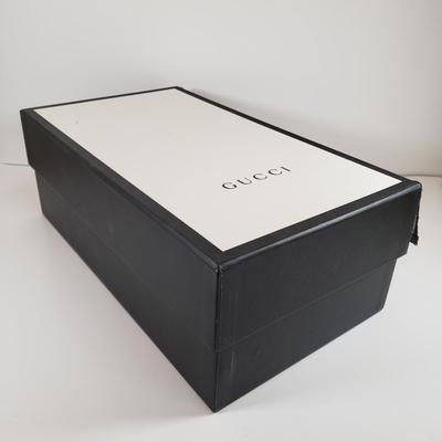 LOT 121M: Gucci Monogram Slides with Dust Bags & Box