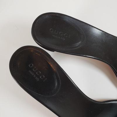 LOT 121M: Gucci Monogram Slides with Dust Bags & Box