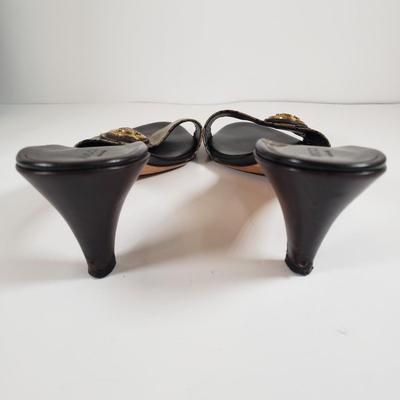 LOT 121M: Gucci Monogram Slides with Dust Bags & Box