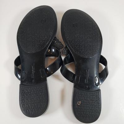 LOT 123M: Salvatore Ferragamo Jelly Sandals with Bows Size 9