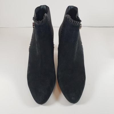 LOT 124M: Prevada Stretch Ankle Boots & Stuart Weitzman Black Suede Heels