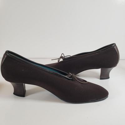 LOT 128M: Thierry Rabotin Stretch Heels & Peep Toe Leather Heels