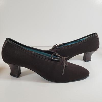 LOT 128M: Thierry Rabotin Stretch Heels & Peep Toe Leather Heels