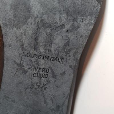 LOT 128M: Thierry Rabotin Stretch Heels & Peep Toe Leather Heels