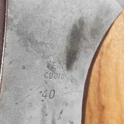 LOT 128M: Thierry Rabotin Stretch Heels & Peep Toe Leather Heels