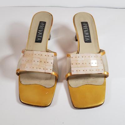 LOT 129M: Vintage Prevata Heeled Loafers & Sandals