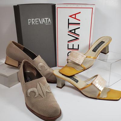 LOT 129M: Vintage Prevata Heeled Loafers & Sandals